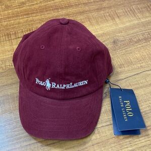 Polo by Ralph Lauren Burgundy Embroidered Logo Cap